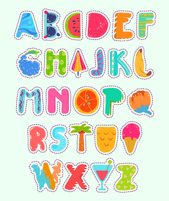 创意卡通ABD英文字体