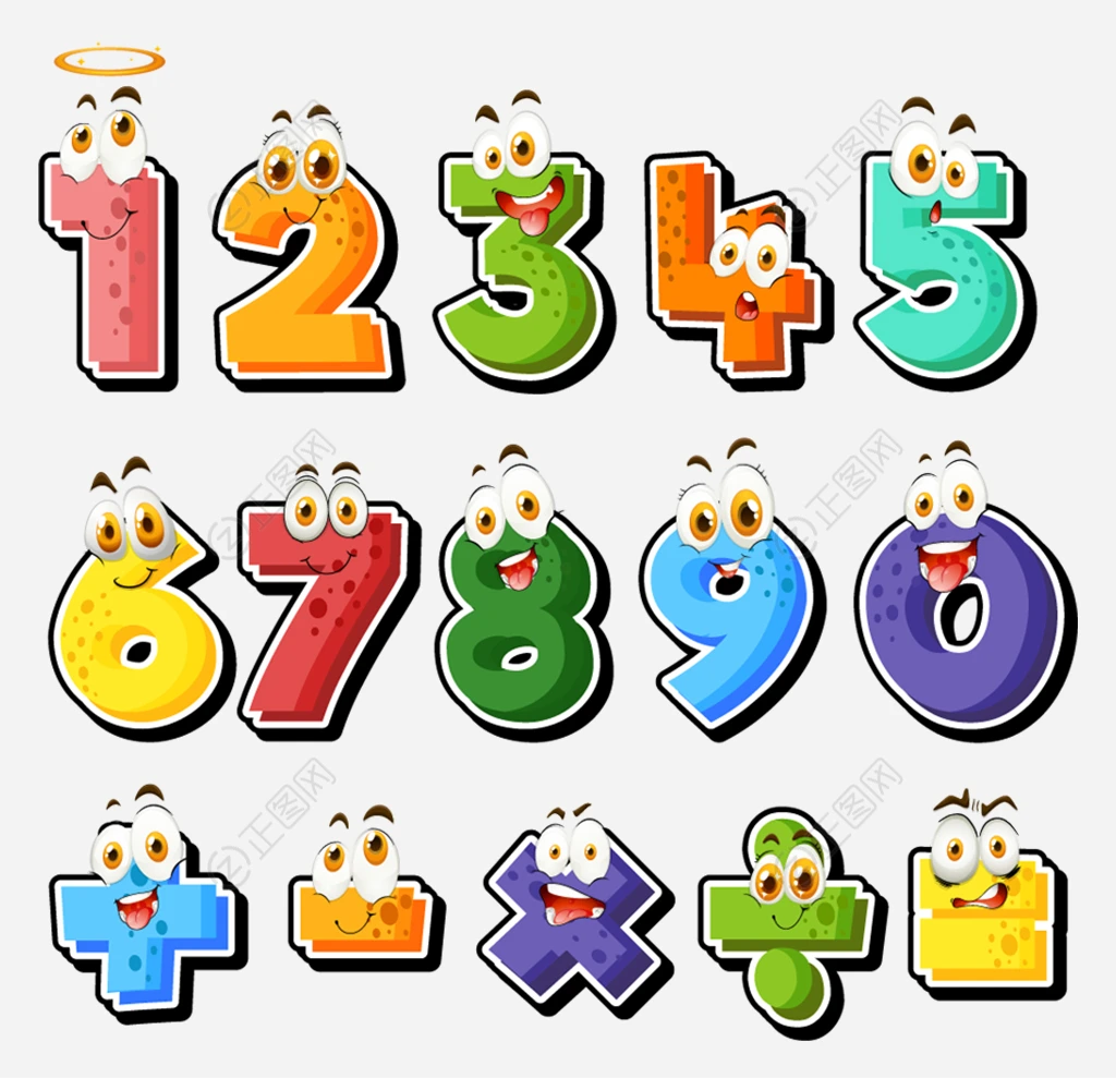 加减乘除0-9数字立体表情数字 加减乘除0-9数字立体表情数字