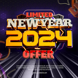 2024新年元旦英文海报设计