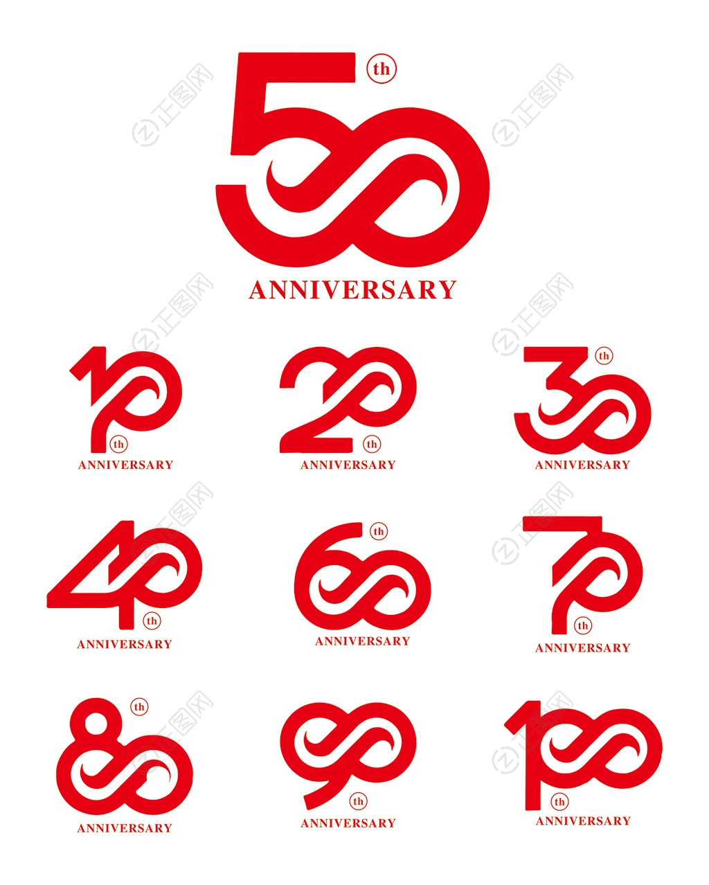 周年庆数字变形字体设计 周年庆数字变形字体设计