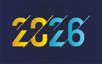 黄蓝创意2026艺术字