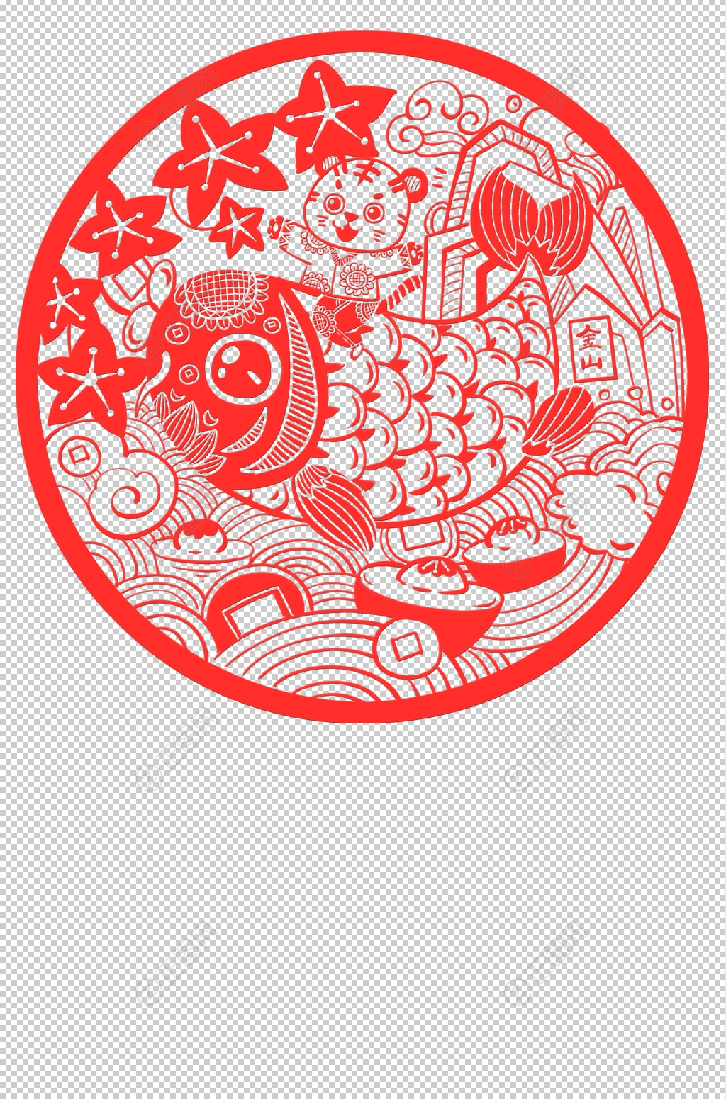 2022春节虎年剪纸图片素材 2022春节虎年剪纸图片素材