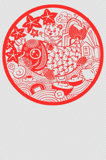 2022春节虎年剪纸图片素材