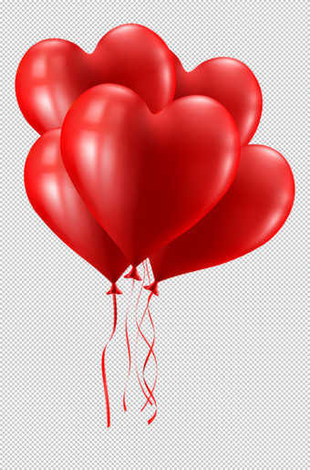 浪漫爱心气球png图片