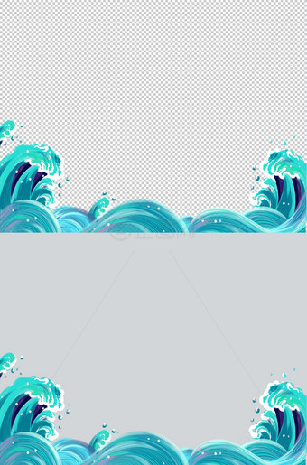手绘波浪png图片
