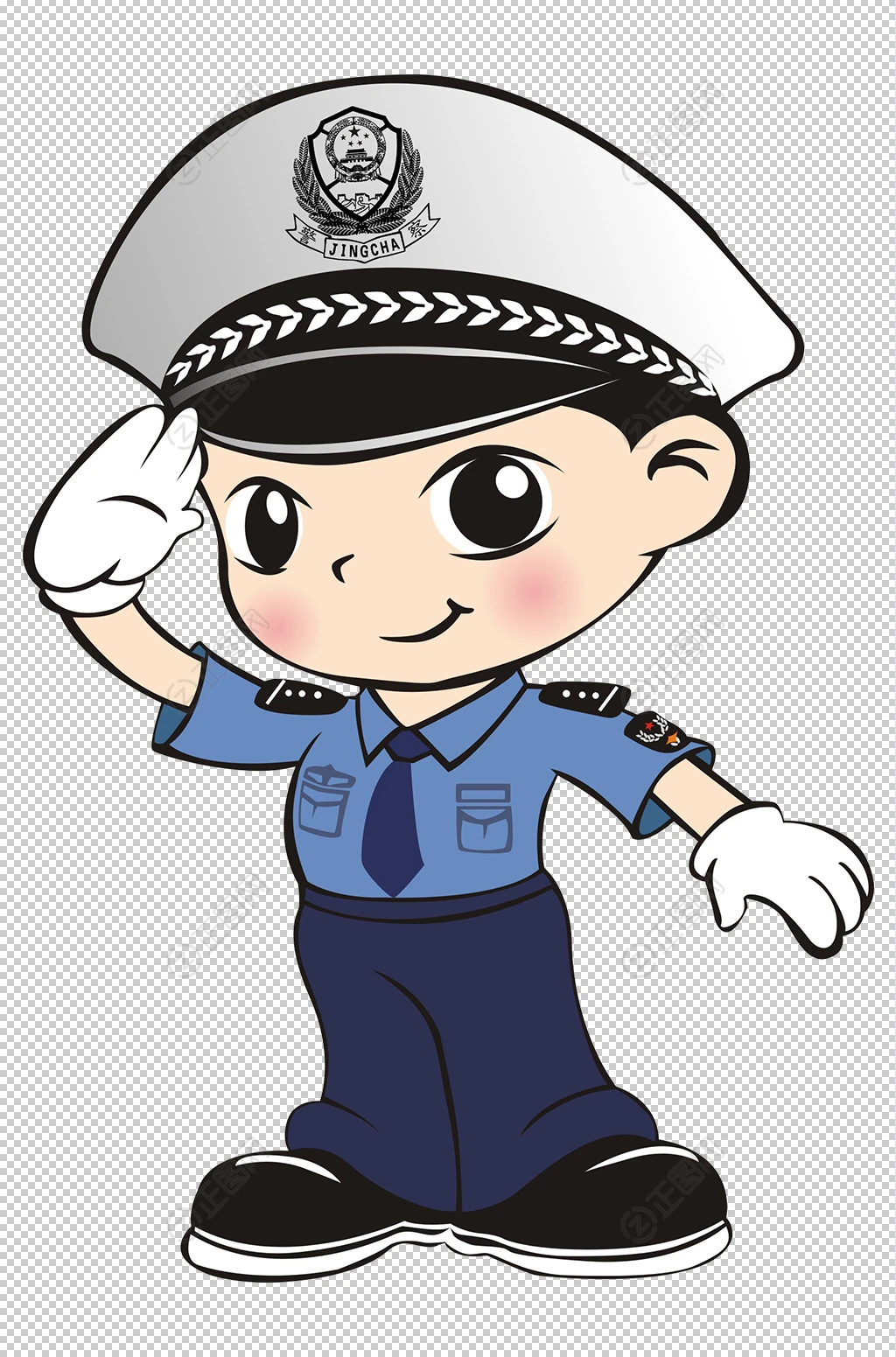 手绘卡通警察png图片 手绘卡通警察png图片