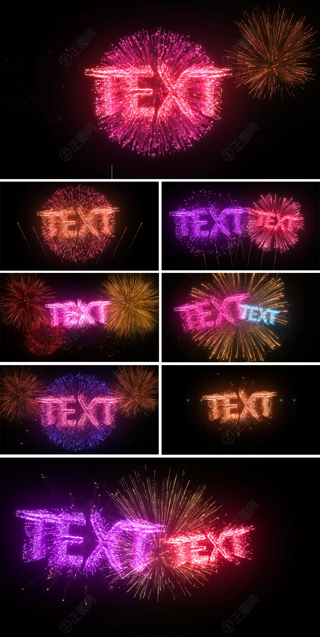 烟花爆出文字logo视频烟花特效AE模板 烟花爆出文字logo视频烟花特效AE模板