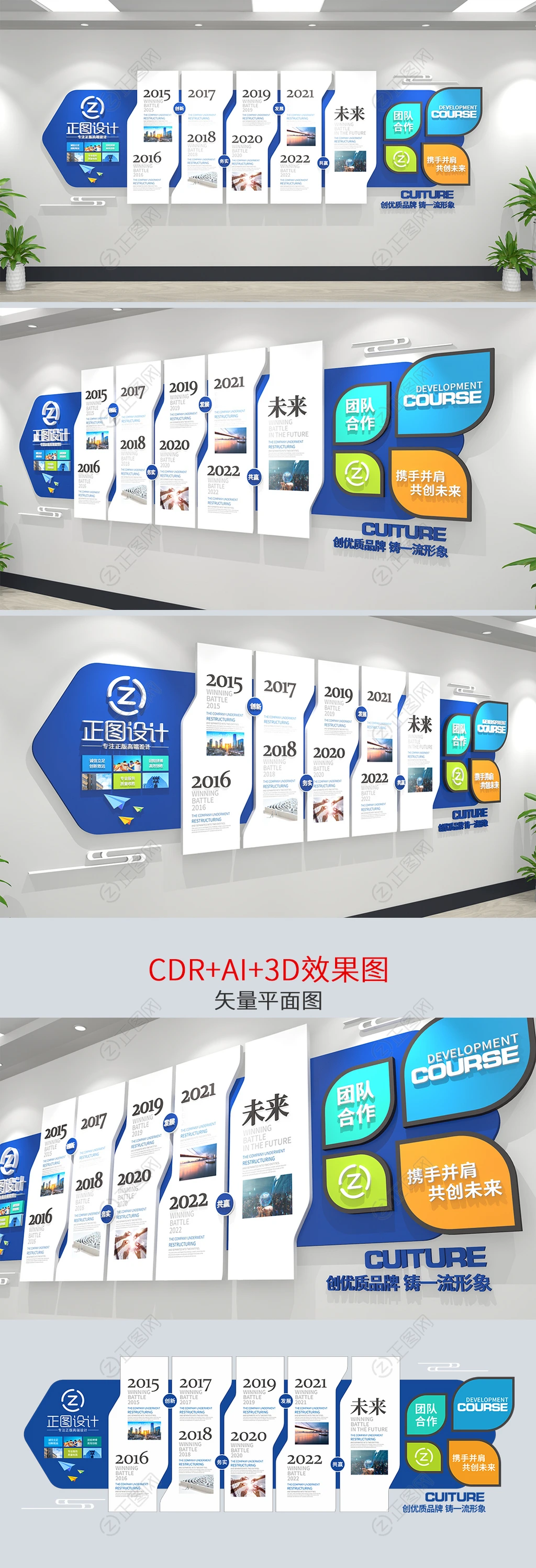 大气创意高端公司企业发展历程文化墙设计模板 大气创意高端公司企业发展历程文化墙设计模板