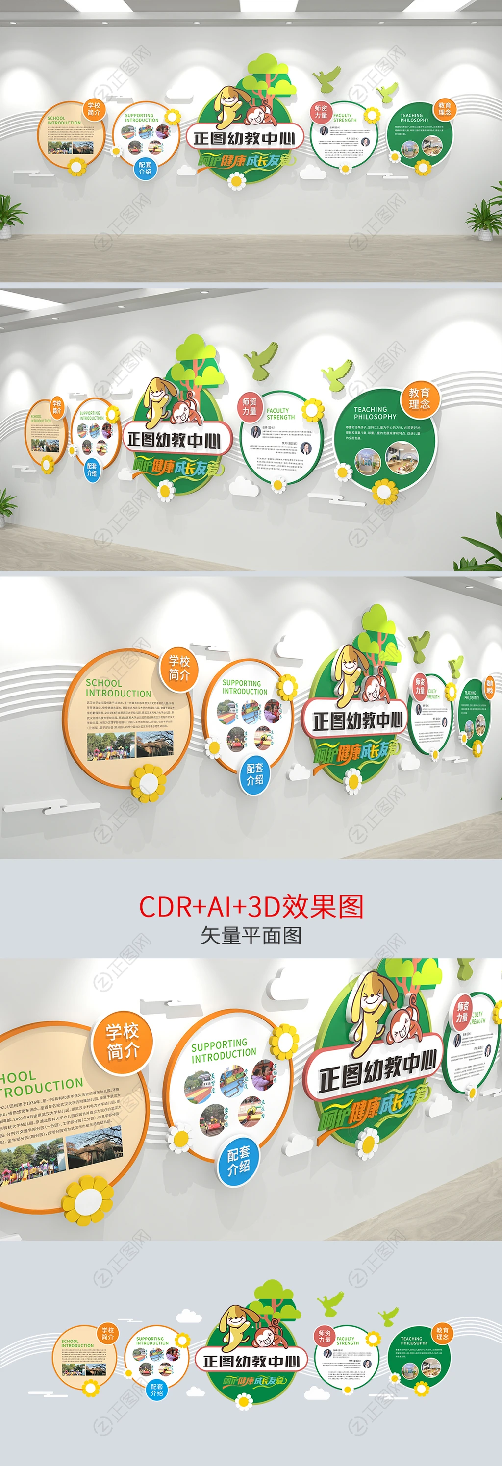 绿色卡通简洁校园文化墙学校背景墙幼儿园形象墙 绿色卡通简洁校园文化墙学校背景墙幼儿园形象墙