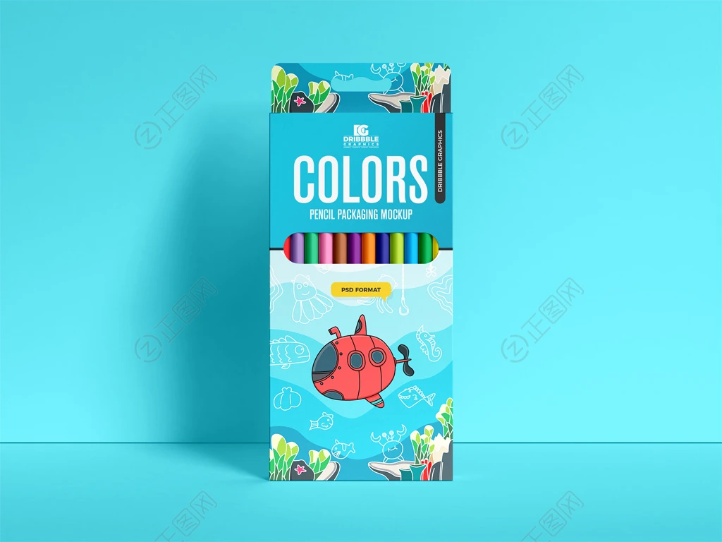 彩色铅笔包装盒样机 彩色铅笔包装盒样机