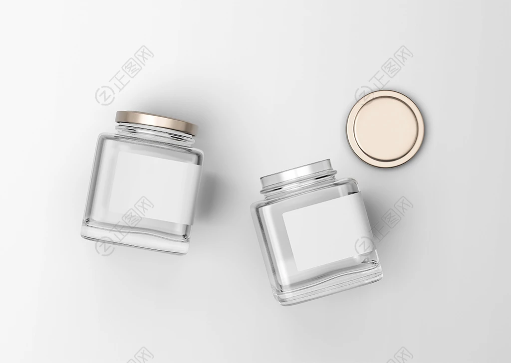 方形玻璃罐样机
