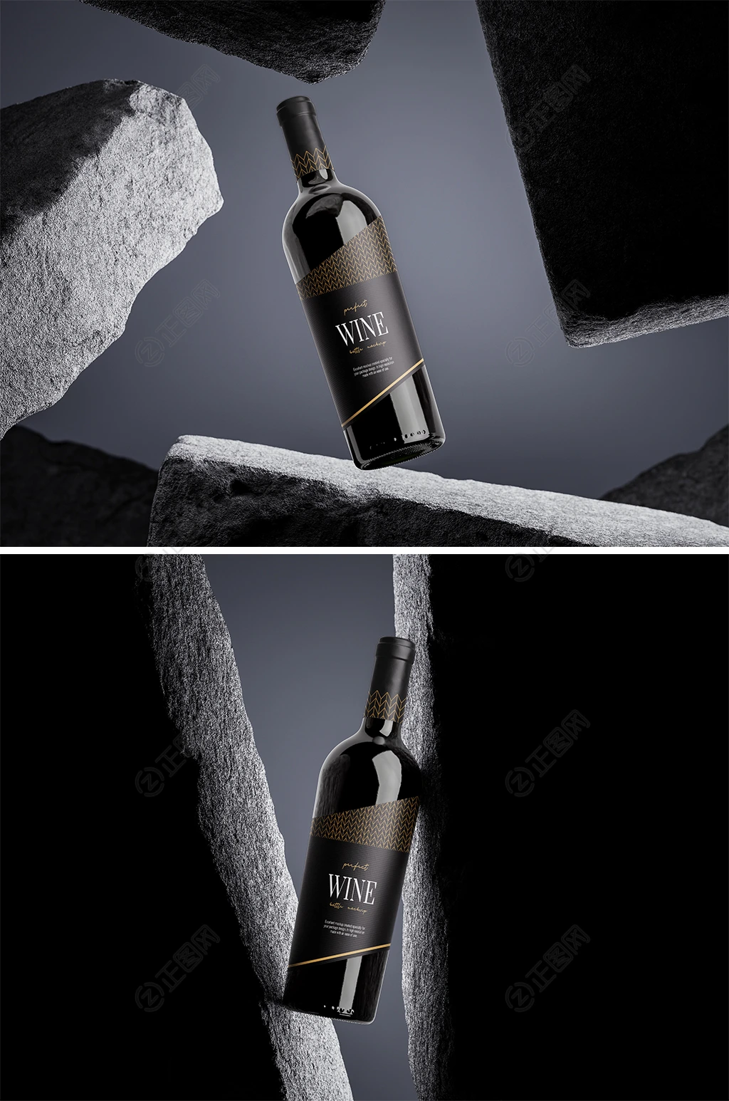 红酒瓶样机效果贴图 红酒瓶样机效果贴图