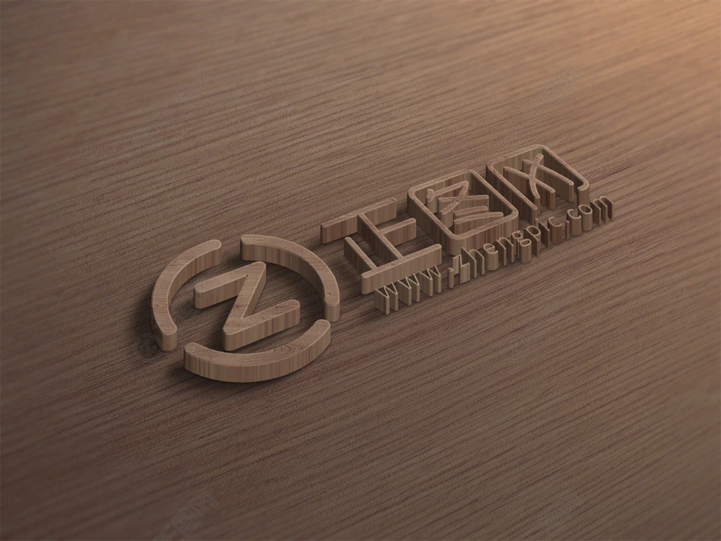 木制商标logo样机 木制商标logo样机