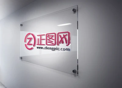 公司形象墙玻璃公司名LOGO样机