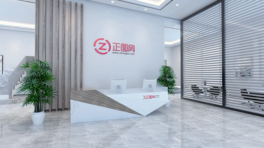 公司形象墙前台LOGO样机 公司形象墙前台LOGO样机