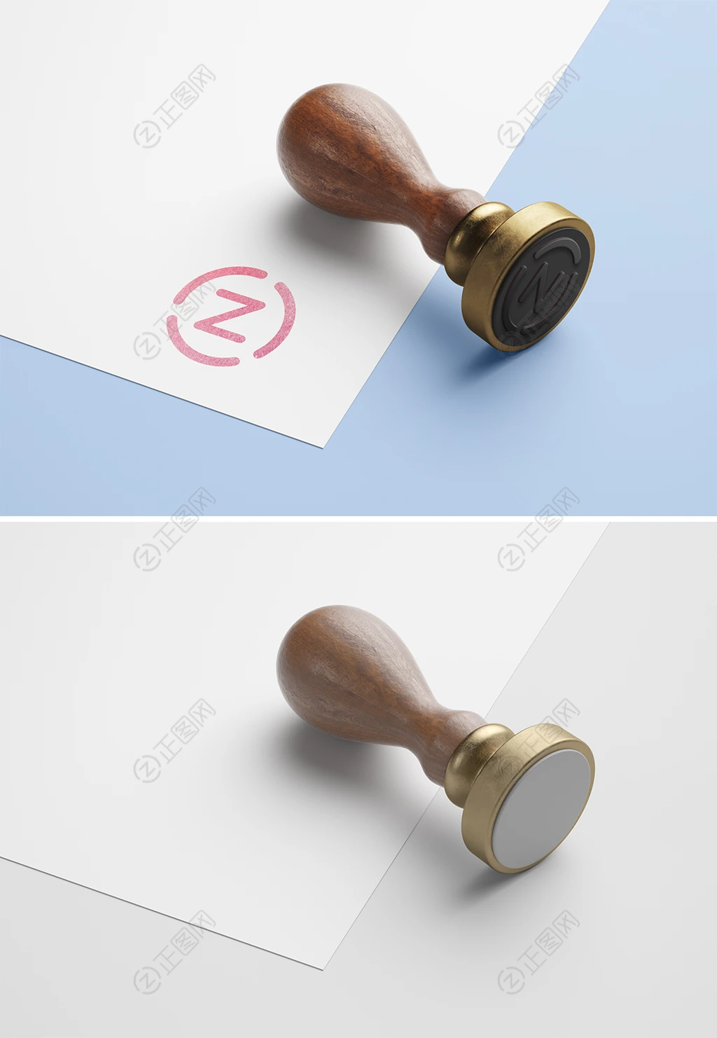 木制邮票印章logo样机 木制邮票印章logo样机