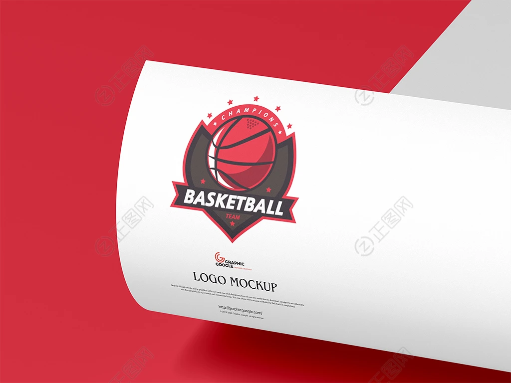 弯曲纸logo样机 弯曲纸logo样机
