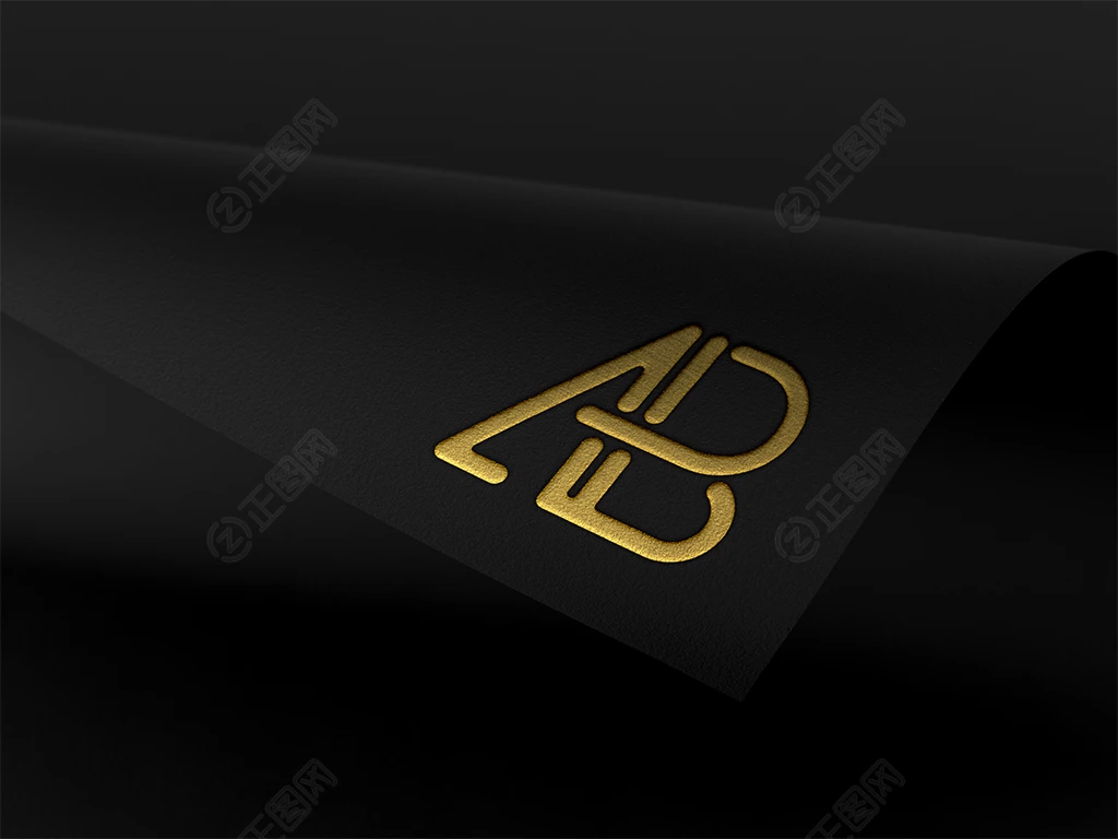 黑色背景烫金logo样机 黑色背景烫金logo样机