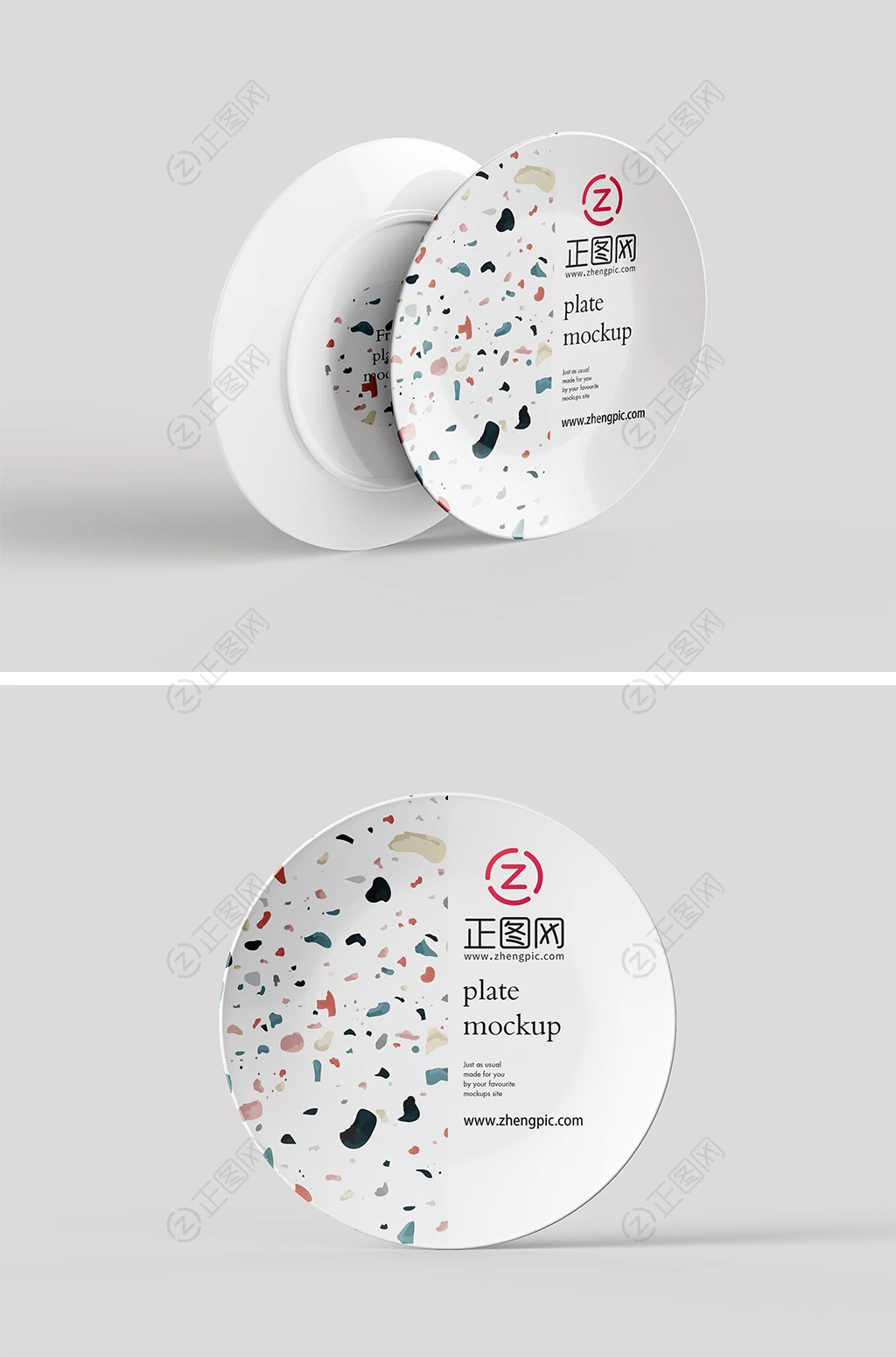 餐盘印花贴图盘子样机素材 餐盘印花贴图盘子样机素材