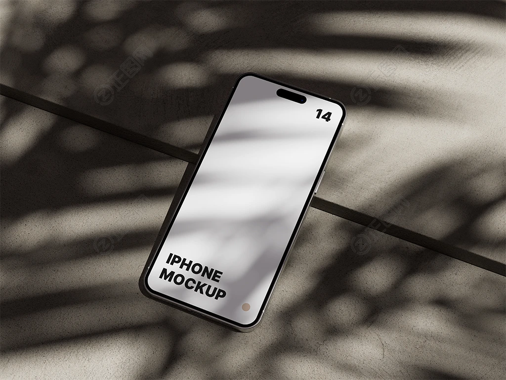 放在混凝土地上的iPhone 14 Pro Max样机 放在混凝土地上的iPhone 14 Pro Max样机