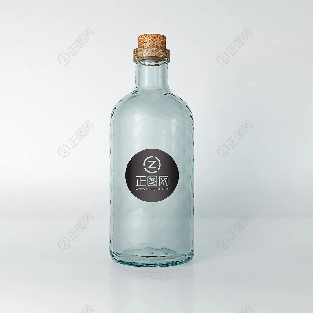 玻璃瓶贴logo标签样机 玻璃瓶贴logo标签样机
