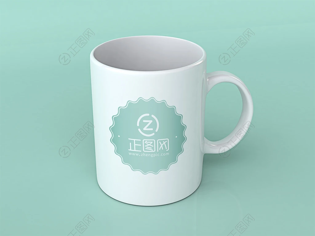 白色马克杯logo贴图样机 白色马克杯logo贴图样机