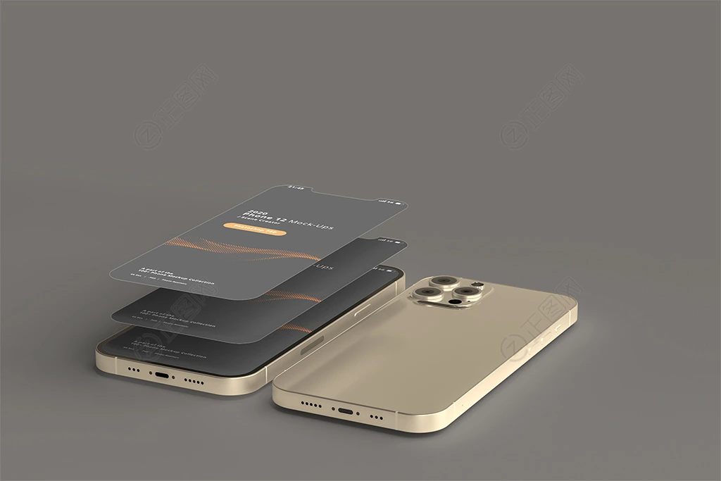 悬浮iphone12手机ui样机素材 悬浮iphone12手机ui样机素材