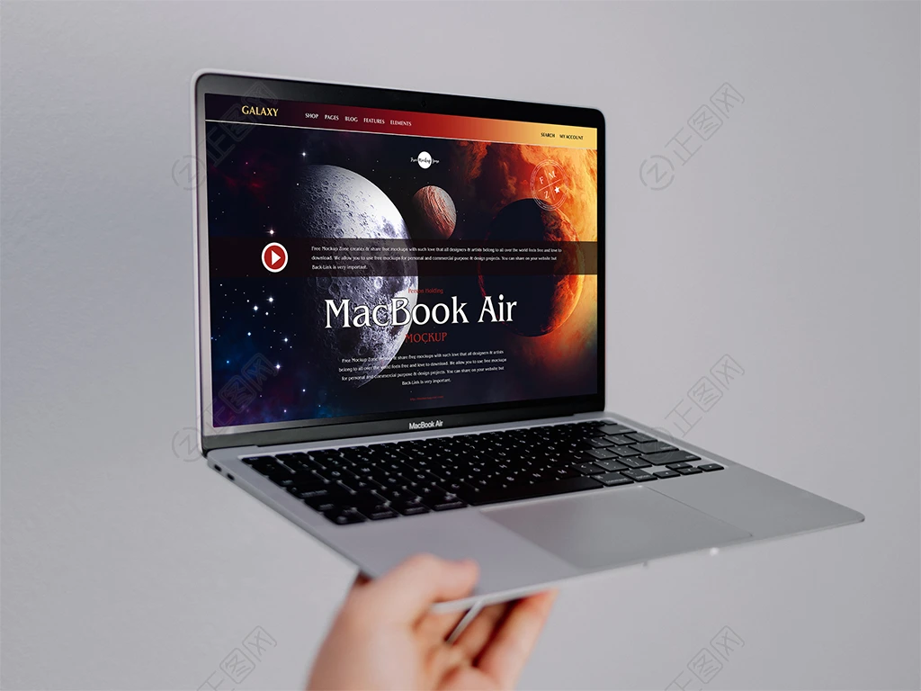 手持MacBookAir样机 手持MacBookAir样机