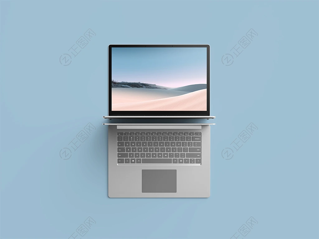 顶视图 Surface Laptop 3 样机笔记本电脑样机 顶视图 Surface Laptop 3 样机笔记本电脑样机