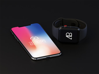 iphone X苹果手机手表样机