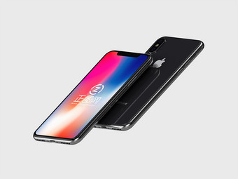 黑色iphone X苹果手机ui样机