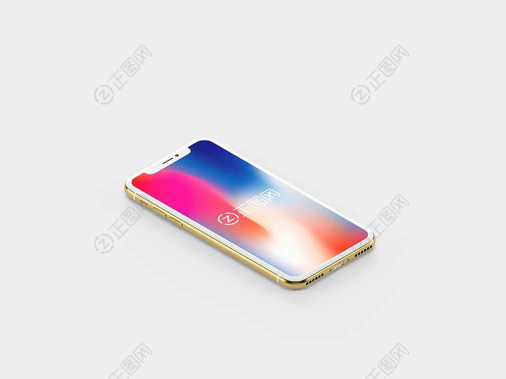 金色iphone X手机样机下载 金色iphone X手机样机下载