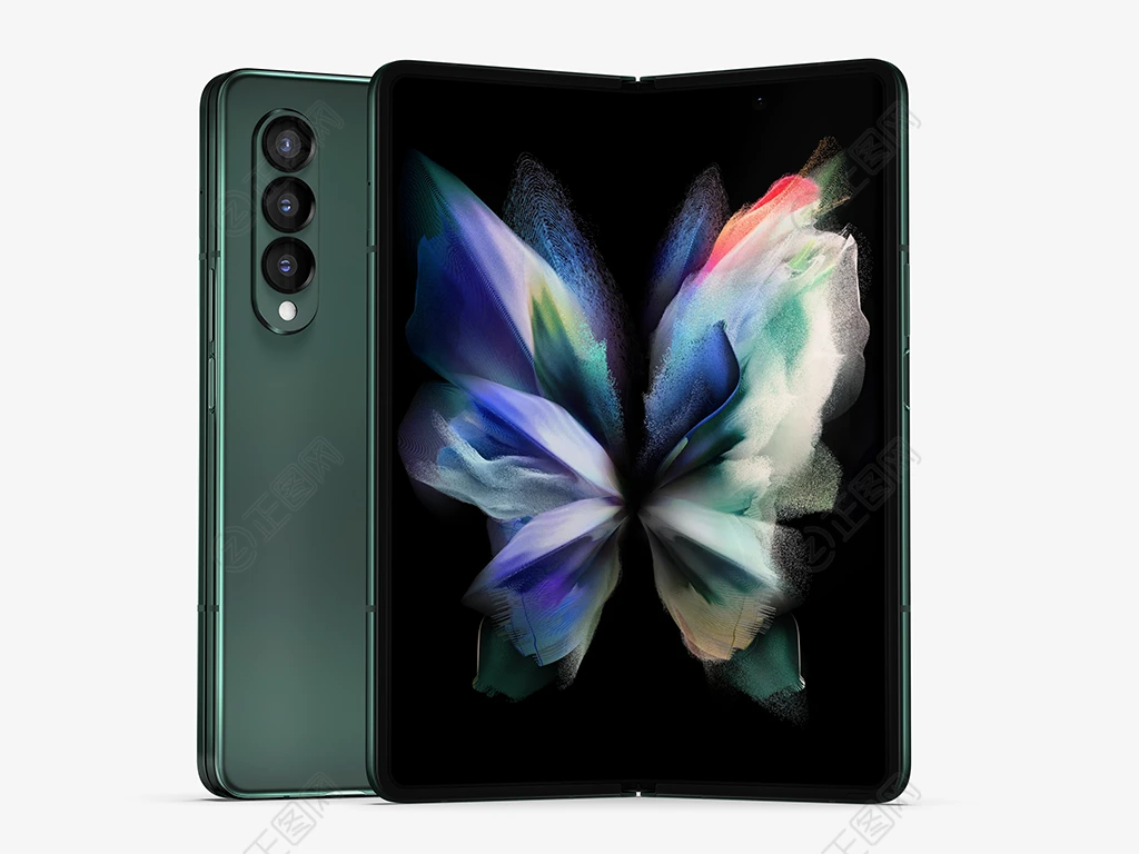 墨绿色三星Galaxy Z Fold 3样机 墨绿色三星Galaxy Z Fold 3样机