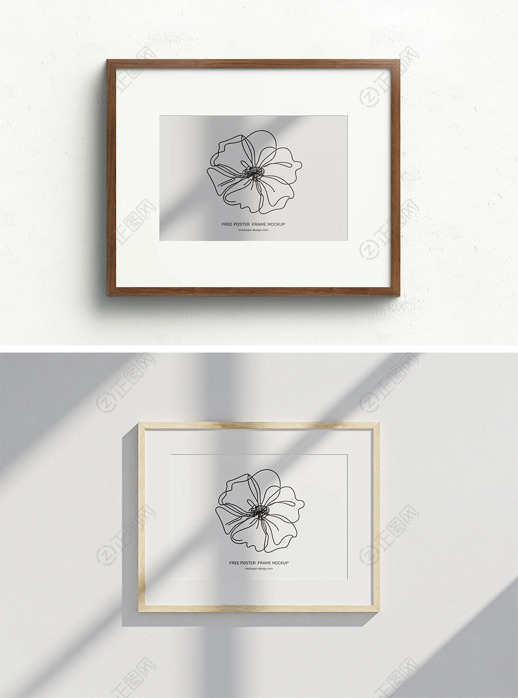 木制框架装饰画样机 木制框架装饰画样机